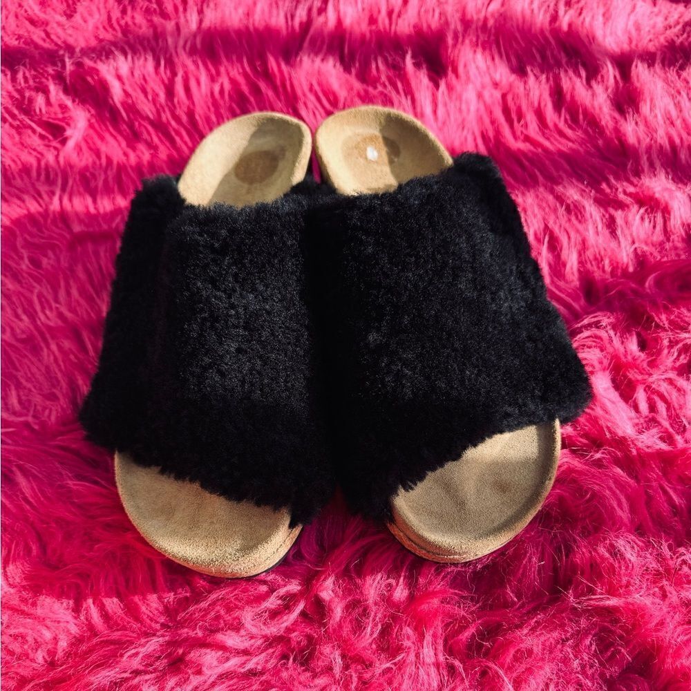 BIRKENSTOCK Papillio Women's Namica Teddy Shearling Black Sz 9 - Picture 8 of 9
